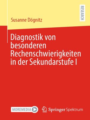 cover image of Diagnostik von besonderen Rechenschwierigkeiten in der Sekundarstufe I